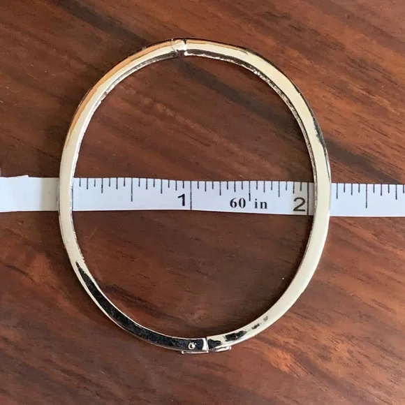 Silver tone rhinestone hinge bracelet - Picture 8 of 8